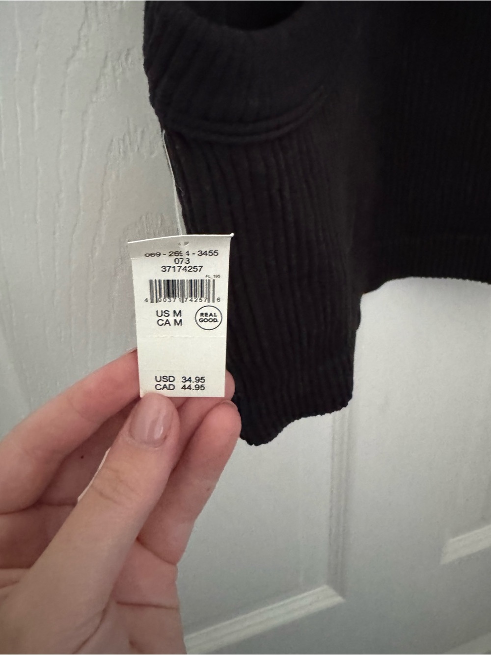 Aerie Black Ribbed Halter Crop Bra Top - Picture 3 of 3